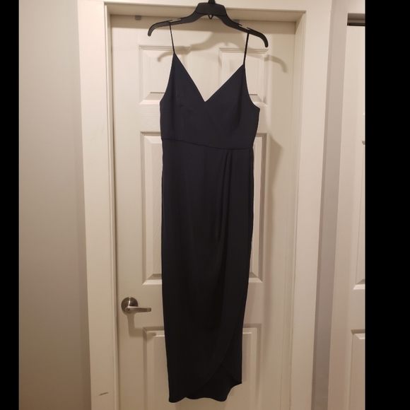 Shona Joy Core Wrap Cocktail Dress - Navy - US 8 - Picture 3 of 5